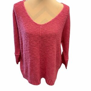 LA MIEL V-Neck Sweater‎ – Vibrant Pink (Size M)